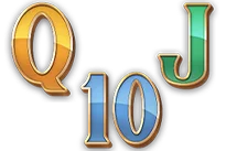 สัญลักษณ์ตัวอักษร Q, J และ 10